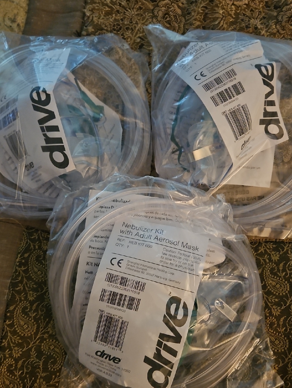 Lot Of 3-Drive Kit with Adult Mask For Breathing Treatment -NEW !!